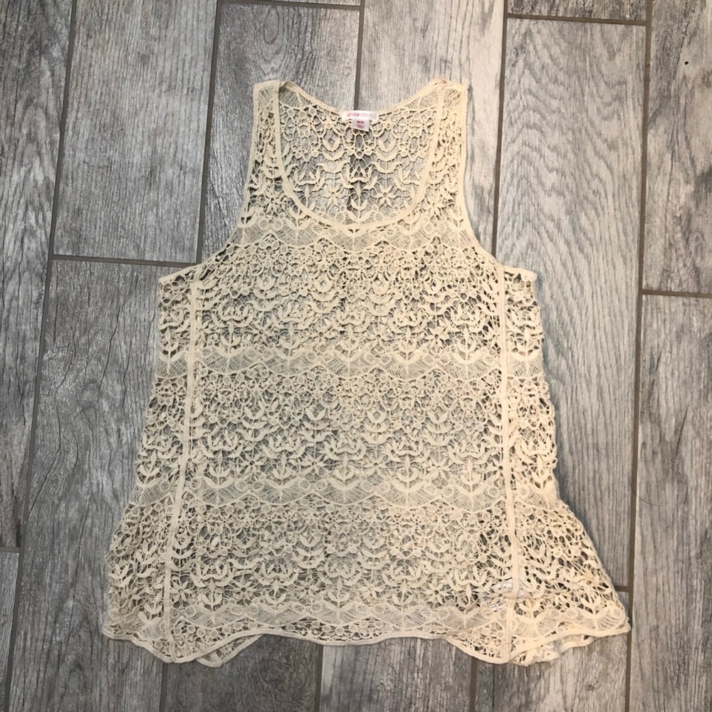 Sheer crocheted tank top